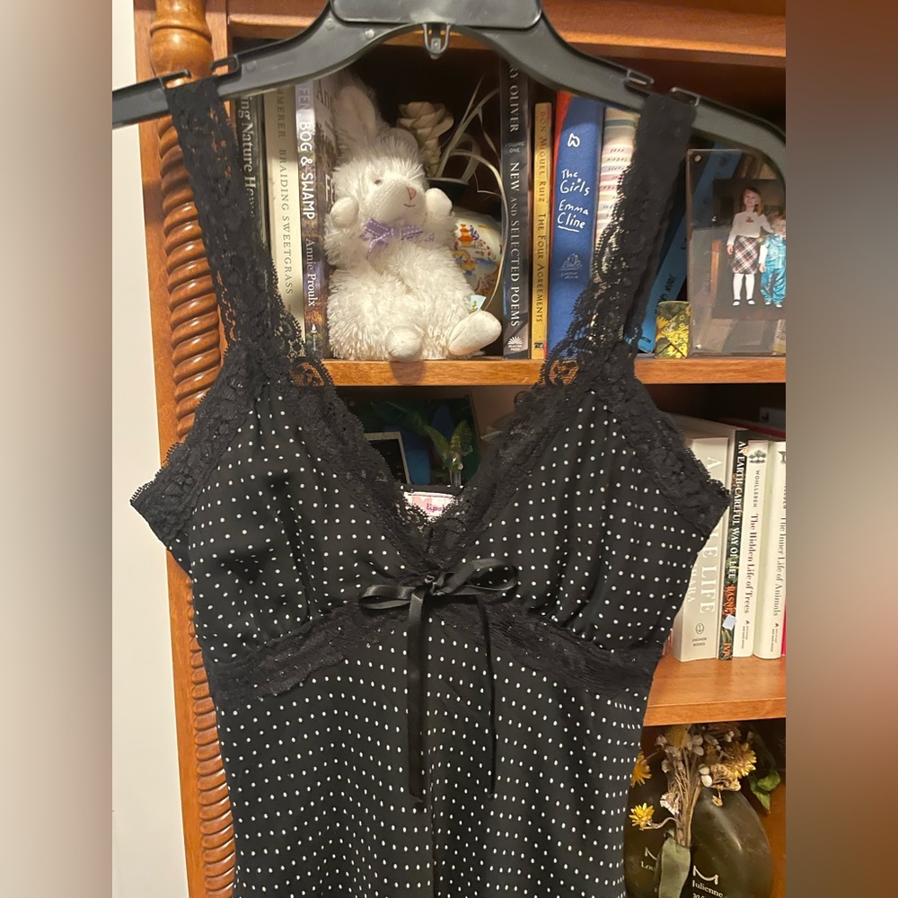 Vintage black polka-dot midi dress